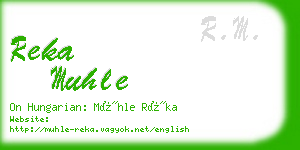 reka muhle business card